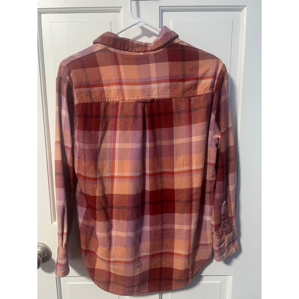 Old Navy Flannel Boyfriend Shirt Womens XS Pink Plaid - Picture 4 of 6